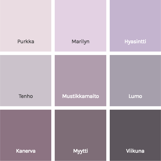 Tikkurila paint colors.