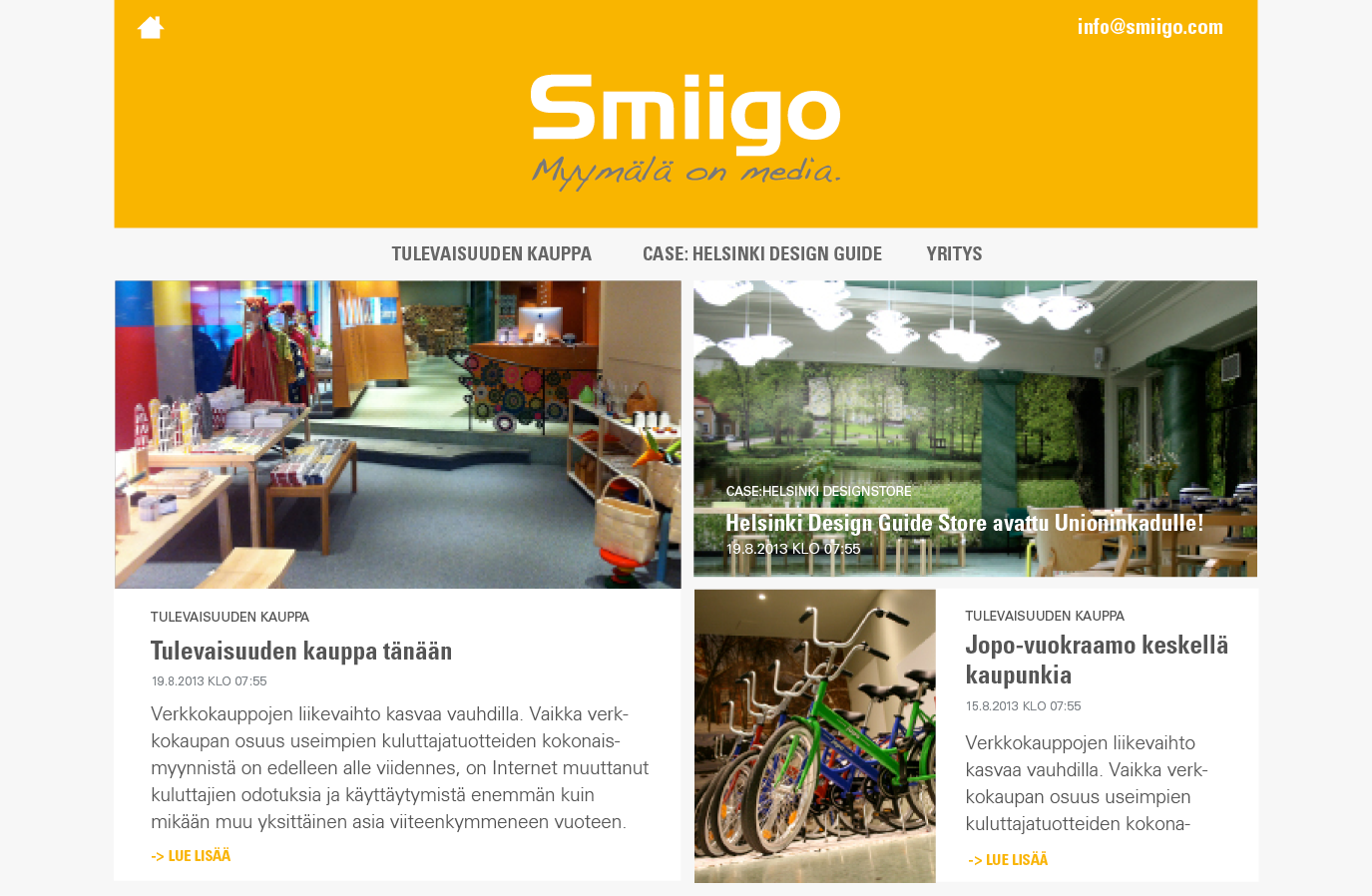 Web design of Smiigo